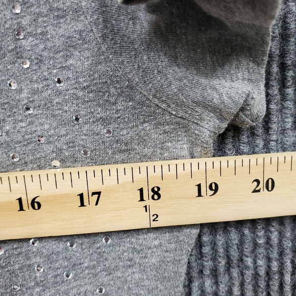 Victoria Secret Pink Blouse Top Sequins Bling Gray Red Utah Logo Womens Large - Picture 10 of 12